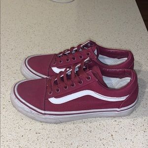 gently worn maroon vans